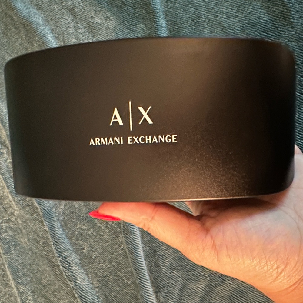 Armani exchange glasses case black with cleansing cloth